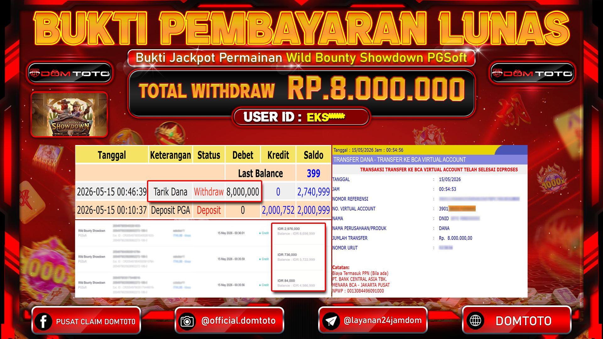 JACKPOT SLOT Wild Bounty Showdown PGSoft 15 MAY 2026